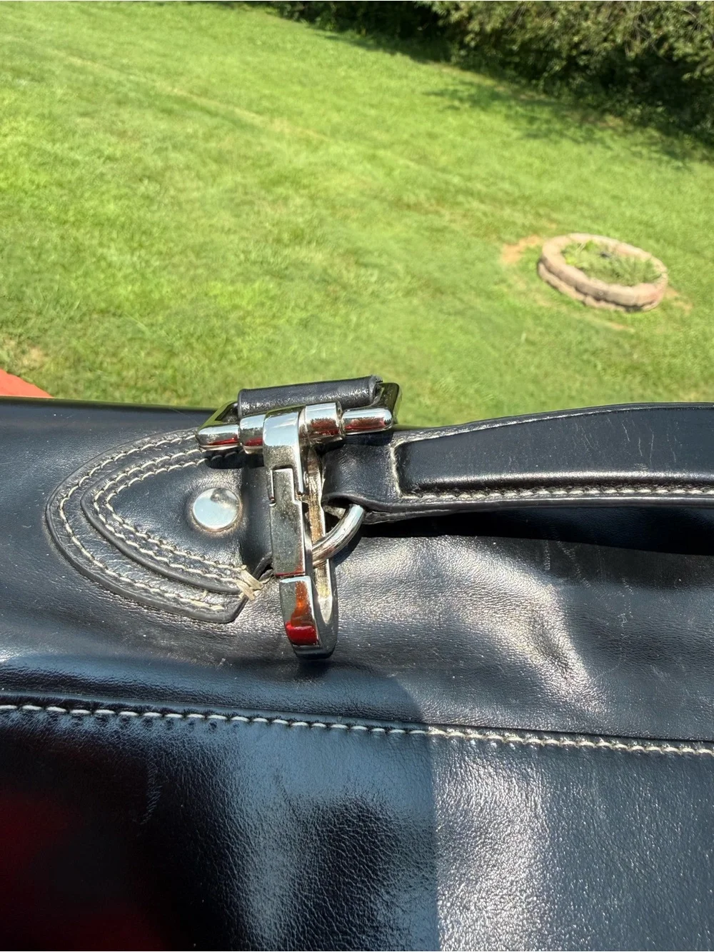 Vintage Antonio Melani black, leather briefcase bag satchel computer bag